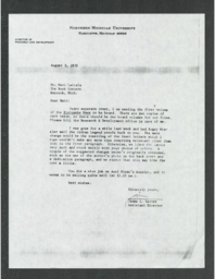 James L. Carter to Matt Laitala, 1973-08-03