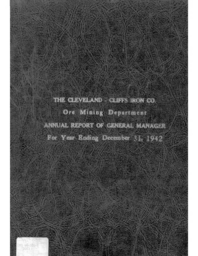 Cleveland-Cliffs Iron Company Mining Department Annual Report, 1942 (Part 1)