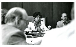 Dr. Nickerson and John X. Jamrich in Meeting (Part of the NMU Historic Photographs Collection)