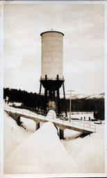 Snow Covered Victoria Dam Surge Tank and Stave Pipe