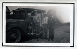 Young Tom Ross, Father, and Friend with Car