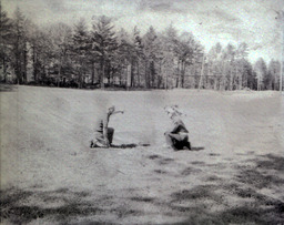 F. L. Ferzacca and Joe Kind Football Practice Field 1960: Two People Playing on Practice Field