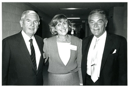 Three People Standing in a Hallway (Part of the NMU Historic Photographs Collection)