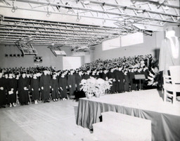 Commencement 1960: View From Right Side of Stage with Graduates Standing