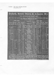 Duluth, South Shore, and Atlantic Soo-Mackinaw short line time table