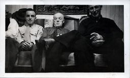 Tom Ross, Father, and Friend on Couch