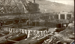 Transverse view of lock, outflow tunnels