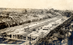 Canal floor during lock construction