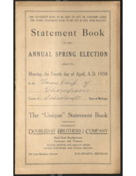 Thompson Township Statement Book of the Annual Spring Election, 1938