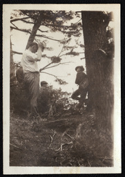 Three Men in Woods