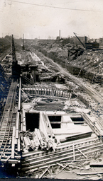 Full length view of lock excavation