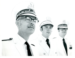 Portrait of Three Men in White Marching Band Uniforms (Part of the NMU Historic Photographs Collection)