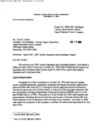 Cataract Hydroelectric Project 2007 Annual Operation and Compliance Report