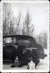 Tom Ross and Father after Rabbit Hunt