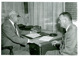 Two Deans Speaking to Each Other (Part of the NMU Historic Photographs Collection)