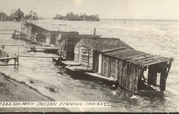 Chippewa fishing shacks, Sault Sainte Marie, Michigan