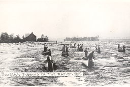 Chippewa fishermen in rapids, Saint Mary's River