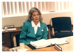 Ellen Schreuder in Board of Control Meeting (Part of the NMU Historic Photographs Collection)