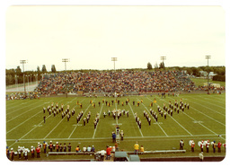 Marching Band Playing in Diagonal Formation (Part of the NMU Historic Photographs Collection)