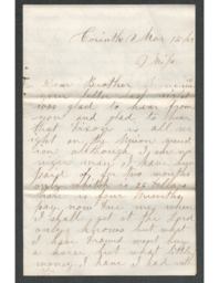 Charles Henry Hatch to James Hatch, 1863-03-15