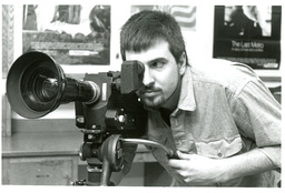 Close-up of Student Operating Large Lens Camera (Part of the NMU Historic Photographs Collection)