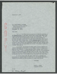 James L. Carter to Dave Batiste, 1973-09-04