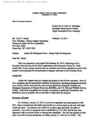 Boney Falls Development Article 401 Minimum Flows