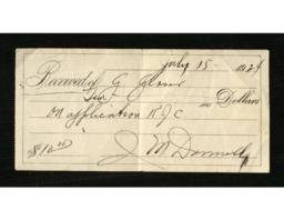 G. Glaser Receipt, 1924-07-15