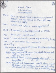 Leonard Hebert Oral History Transcript, 1987