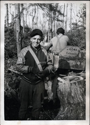 Tom Ross with Man in Caterpillar Machine