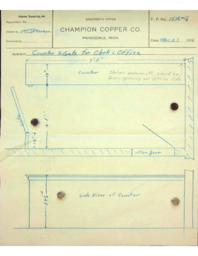 Sketch for Counter and Gate for Clerk's Office