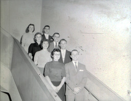 Organizations--Various: Four Men and Four Women Standing on Stairs