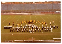 Marching Band Posing on Football Field (Part of the NMU Historic Photographs Collection)