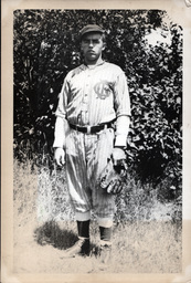 Thomas Ross in Pinstripe Baseball Uniform (1 of 2)