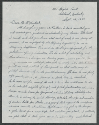 Waino E. Wahtera to Mr. [Wayne?] McClintock, 28 September 1942