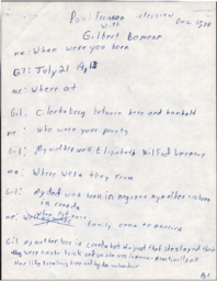 Gilbert Lomour Oral History Transcript, 1988