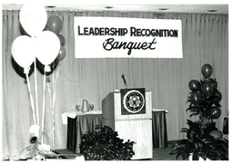 Podium at Leadership Recognition Banquet (Part of the NMU Historic Photographs Collection)