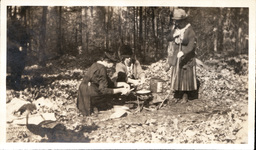 Three Women Cooking Outdoors