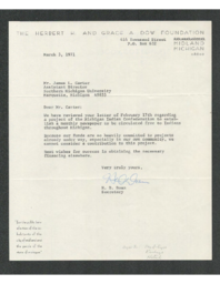 H.D. Doan to James L. Carter, 1971-03-03