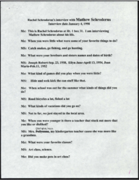 Matthew Schroderus Oral History Transcript, 1998