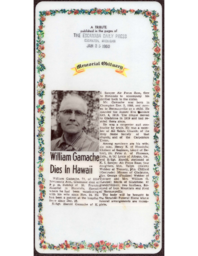 William Gamache Dies in Hawaii