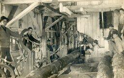 Workers inside Thompson Lumber Mill (1 of 2)