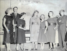 All Events Weekend 1959: Five Women, Two Men At Formal Event