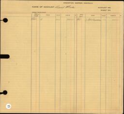 Copper Range Company Transfer Ledger 1907-1928, #013 Expenses - Miscellaneous 