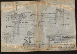 Plan Wheel and Axle First Made for Locomotive LM105 C-1, 24 Gage, Approved for Locomotive No. 2754