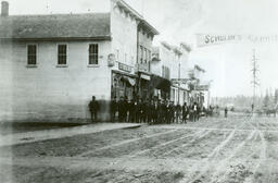 View of the east side of the 300 block of South Stephenson Avenue, looking south