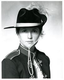 Headshot of Female Marching Band Member in Uniform (Part of the NMU Historic Photographs Collection)