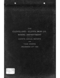 Cleveland-Cliffs Iron Company Mining Department Annual Report, 1910 (Book 1-Part 1)