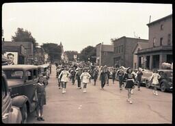 (050-009) Marching Band and Baton Twirlers Perform in Ontonagon Labor Day Parade