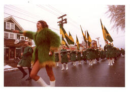 Baton Twirler in Fur Coat Leading Parade (Part of the NMU Historic Photographs Collection)